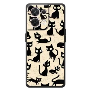 Чохол з малюнком кіт на OPPO Reno 8 5G (Чорні коти)
