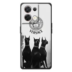 Чехлы VERSACE для ОППО Рено 8 5G (PREMIUMPrint) (Доберман Версаче)
