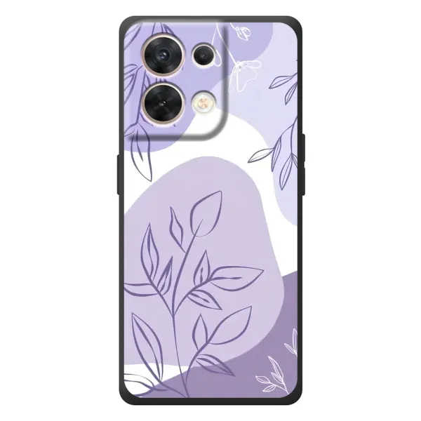 Чехол с принтом «Фиолетовые листья абстракция» для OPPO Reno 8 5G
