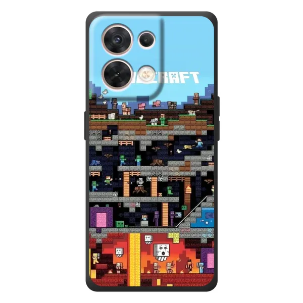 Чехол с принтом «фон Minecraft» для OPPO Reno 8 5G Чехол с принтом «фон Minecraft» для OPPO Reno 8 5G