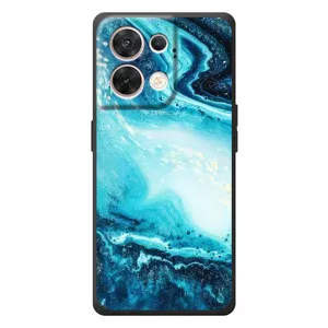 Мраморний чехол на OPPO Reno 8 5G (VPrint) (Блакитний мрамор)