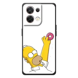 Чjхол з Сімпсонами для OPPO Reno 8 5G (VPrint) (Гомер з пончиком)