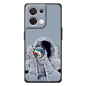 Чохол з принтом «Космонавт фото» для OPPO Reno 8 5G