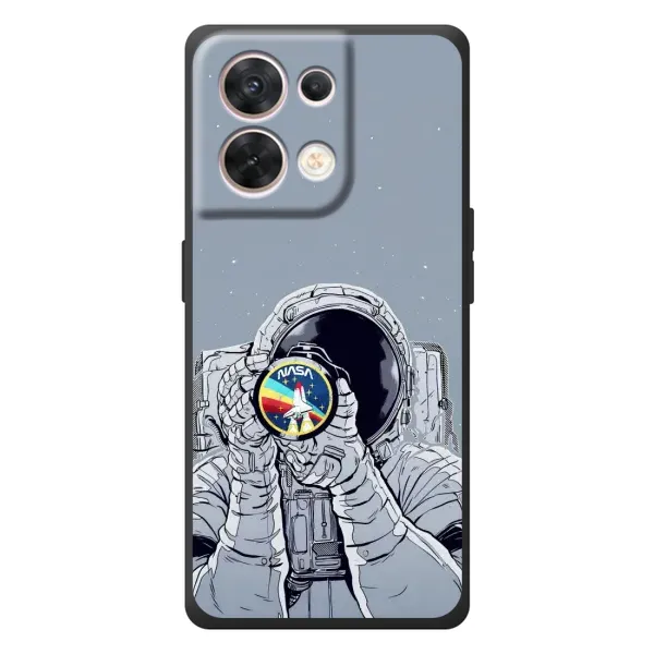 Чохол з принтом «Космонавт фото» для OPPO Reno 8 5G