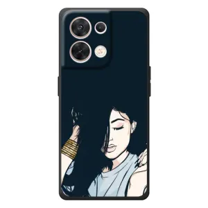 Чехол с печатью для OPPO Reno 8 5G - (Мода) (AlphaPrint) (Красивая девочка)