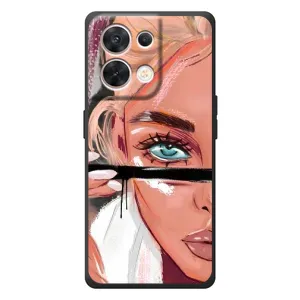 Чехол с печатью для OPPO Reno 8 5G - (Мода) (AlphaPrint) (Макияж)