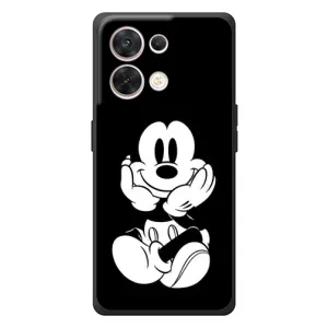 Эксклюзивный чехол для OPPO Reno 8 5G (AlphaPrint - Мультяшные) (Микки на черном)