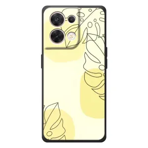 Силконовий чохол з принтом в квітах на OPPO Reno 8 5G (Жовта монстера арт)