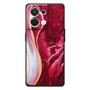 Чохол для ОППО Рено 8 5G - з принтом (Дизайнерські) (AlphaPrint) (Мрамор червоний)