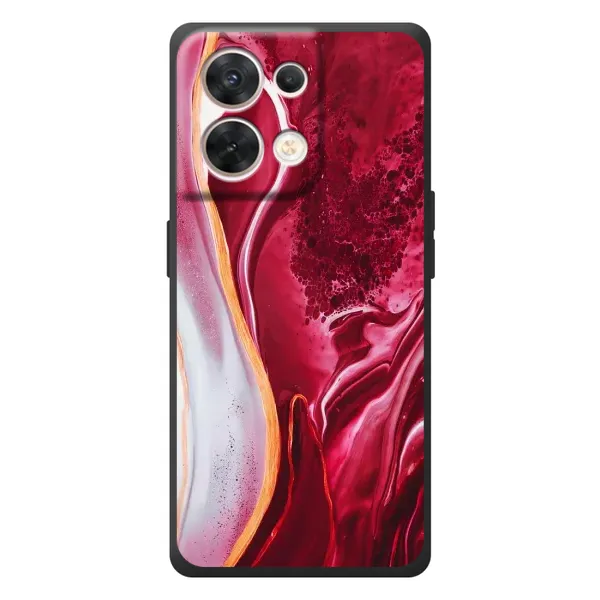 Чехол с принтом «Мрамор красный» для OPPO Reno 8 5G
