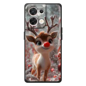 Яскравий чохол для OPPO Reno 8 5G з Зимові Оленята (Олень з носом)