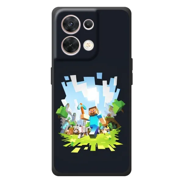 Чехол с принтом «персонажи Minecraft» для OPPO Reno 8 5G Чехол с принтом «персонажи Minecraft» для OPPO Reno 8 5G