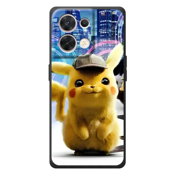 Чехол с принтом «Пикачу в городе» для OPPO Reno 8 5G