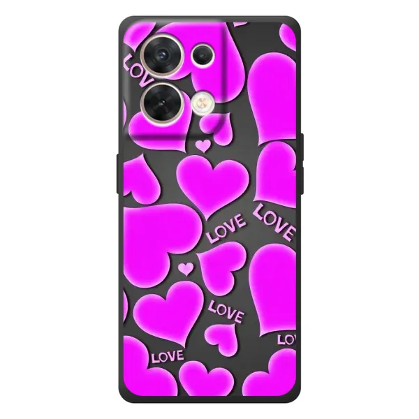 Чехол с принтом «Pink hearts» для OPPO Reno 8 5G