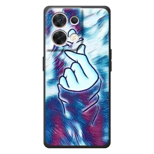 Чехол с принтом для OPPO Reno 8 5G (AlphaPrint - Знак сердечка) (Радужное сердце)