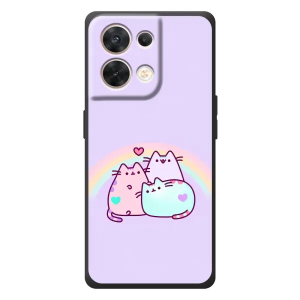 Чехол с принтом «Радужные котики» для OPPO Reno 8 5G