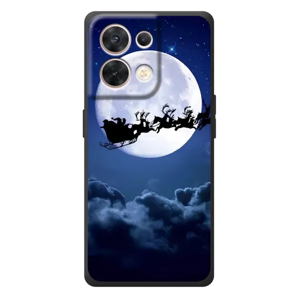 Чехол с принтом «Санта - луна» для OPPO Reno 8 5G Чехол с принтом «Санта - луна» для OPPO Reno 8 5G