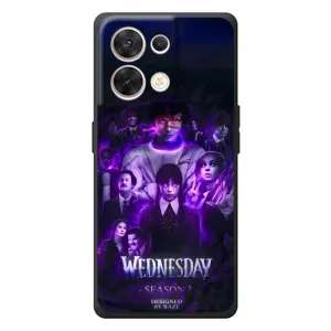 Чохол з дизайном Венздей 2 на OPPO Reno 8 5G (Фіолетова магія Венздей)