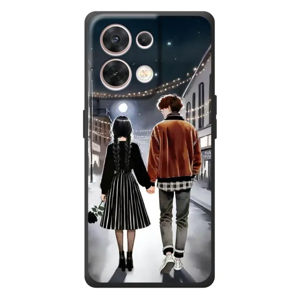 Чехол с принтом «Уэнздей и Тайлер» для OPPO Reno 8 5G Чехол с принтом «Уэнздей и Тайлер» для OPPO Reno 8 5G