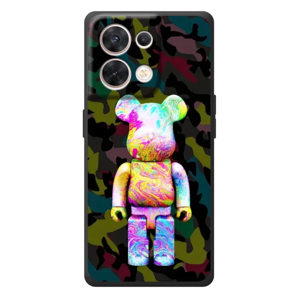Чехол с принтом «Яркий Bearbrick» для OPPO Reno 8 5G