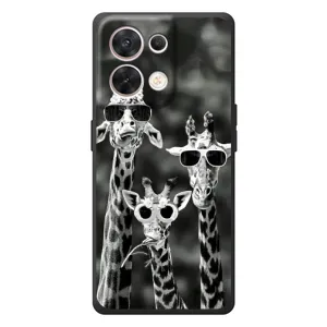 Силіконовий чохол з КАРТИНКАМИ літо для OPPO Reno 8 5G (AlphaPrint) (Жирафи в окулярах)