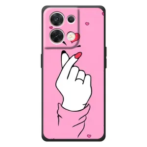 Чохол з принтом для OPPO Reno 8 5G (AlphaPrint - Знак сердечка)