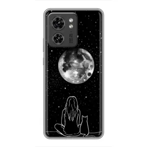 Чехол с рисунком кот на OPPO Reno 8 Pro 5G (Девушка с котом)
