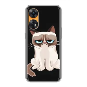 Чехол с принтом для Oppo Reno 8T (AlphaPrint) Модные коты (Грустный кот)