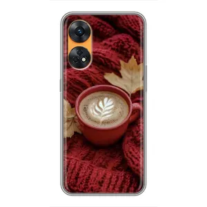 Чехол с уникальным дизайном «Осень с кофе» для Oppo Reno 8T (Кофе на пледе)