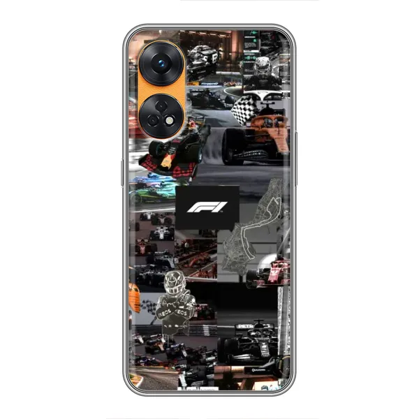 Чехол с принтом «Гоночный коллаж Ф1» для OPPO Reno 8T