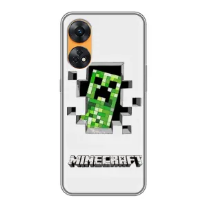 Чехол Майнкрафт на Oppo Reno 8T (AlphaPrint) Minecraft (крипер Майнкрафт)