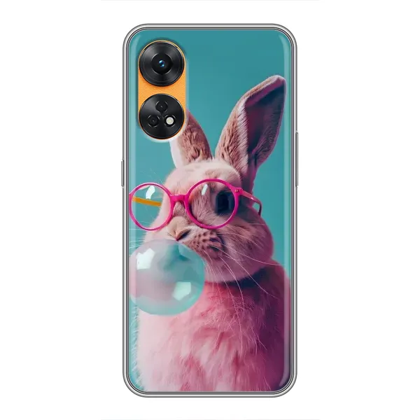 Чехол с принтом «Кролик в очках» для OPPO Reno 8T