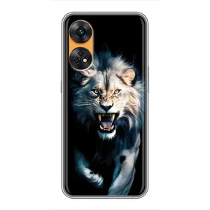 Чехол с картинкой «Хищники» для Oppo Reno 8T (Лев в темноте)