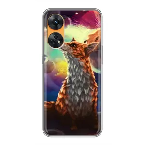 Чехлы с картинкой Лисички для Oppo Reno 8T (VPrint) (Лисица в космосе)