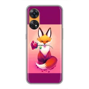 Чехлы с картинкой Лисички для Oppo Reno 8T (VPrint) (Лисичка с розочкой)