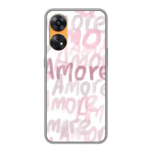 Чехол с розовым рисунком для Oppo Reno 8T (Аморе любовь)