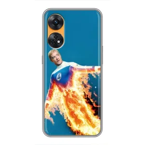 Чохол з принтом Фантастична четвірка для Oppo Reno 8T (Людина-факел у вогні)