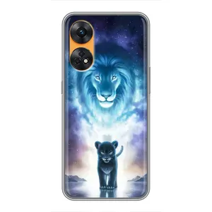 Чехол со Львом для Oppo Reno 8T (VPrint) (Маленький лев)