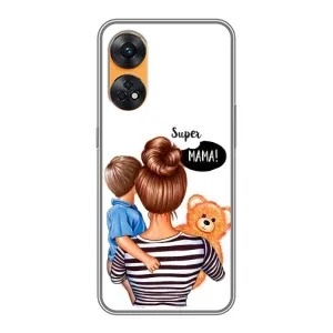 Чехол с печатью для Oppo Reno 8T - (Мама с ребенком) (AlphaPrint) (Мама с сыном)