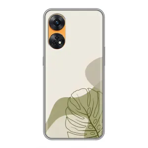 Силиконовый чехол с принтом в цветах на Oppo Reno 8T (Зеленая монстера дизайн)