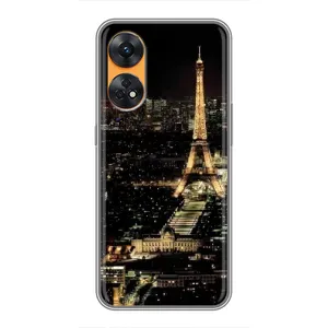 Чехол Эйфелева Башня для Oppo Reno 8T - (AlphaPrint) (Ночной Париж)