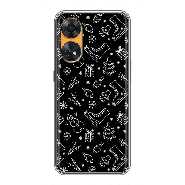 Чехол с принтом «Новогодний фон» для OPPO Reno 8T
