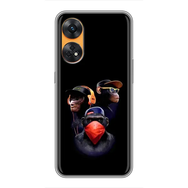 Чехол с принтом «Три обезьяны» для OPPO Reno 8T