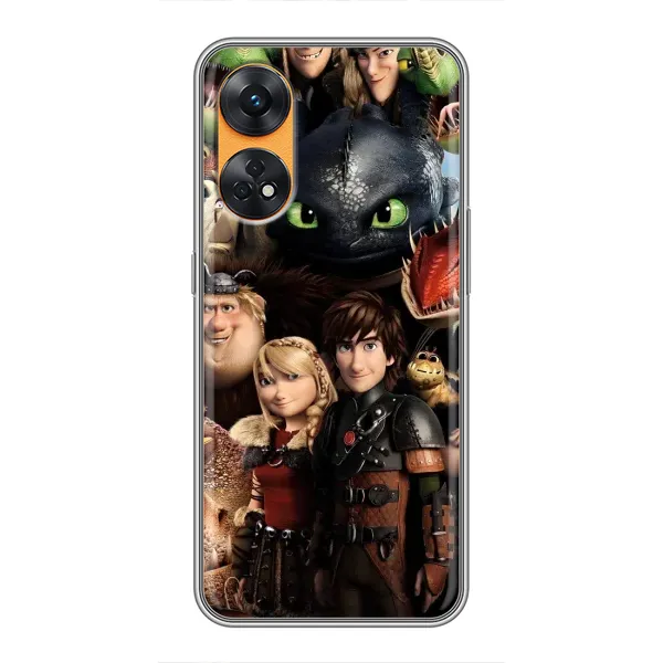 Чохол з принтом «Персонажі дракона» для OPPO Reno 8T