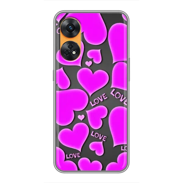 Чохол з принтом «Pink hearts» для OPPO Reno 8T Чохол з принтом «Pink hearts» для OPPO Reno 8T
