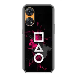 Чохол Гра в кальмара для Oppo Reno 8T (Символи Гра кальмара)