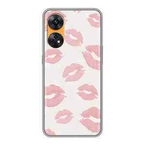 Чехол с розовым рисунком для Oppo Reno 8T (Розовые губы)