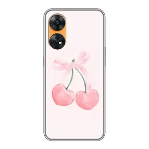 Чехол с розовым рисунком для Oppo Reno 8T (Розовые вишни)