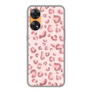 Чехол с розовым рисунком для Oppo Reno 8T (Розовый леопард)