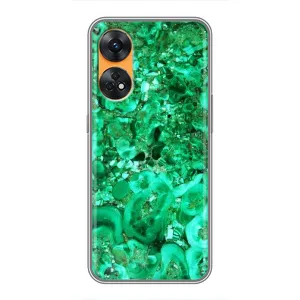 Мраморний чехол на Oppo Reno 8T (VPrint) (Салатовий Мрамор)